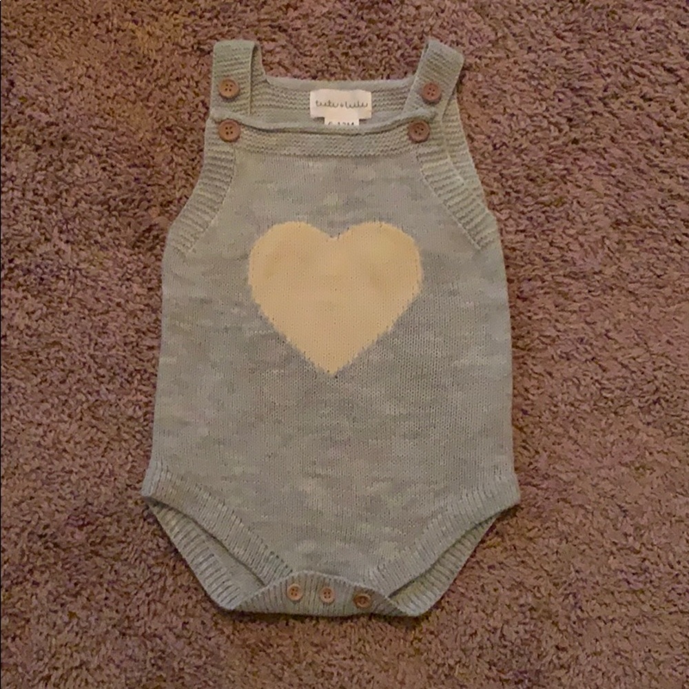 Heart Sweater Knit Onesie